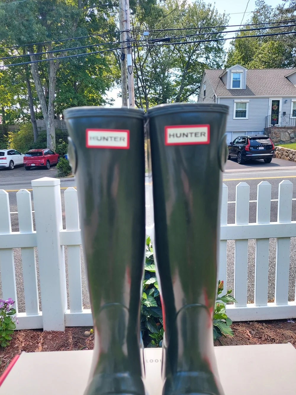 Hunter Olive Green Tall Waterproof Rain Boots Womens Big Girls Size 5 NWT Travel